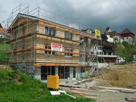 Rohbau Haus aus Backsteinen